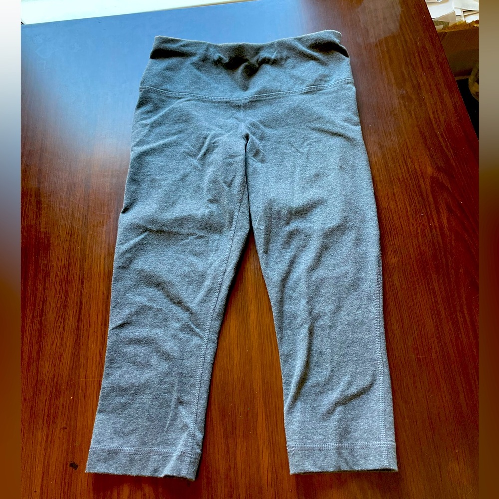 Grey Athletics DriWorks Leggings, length stops at the knee